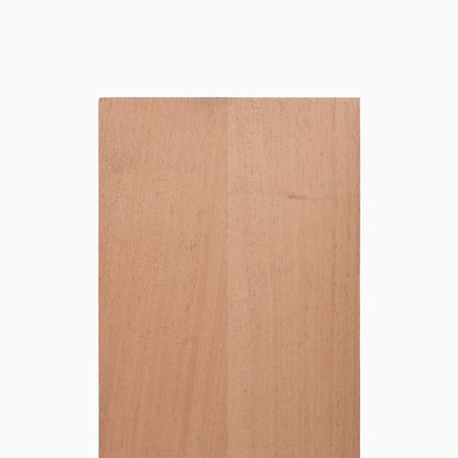 Unfinished Mahogany Wood Slab showcasing smooth grain and warm reddish-brown tones for versatile wood floating shelves