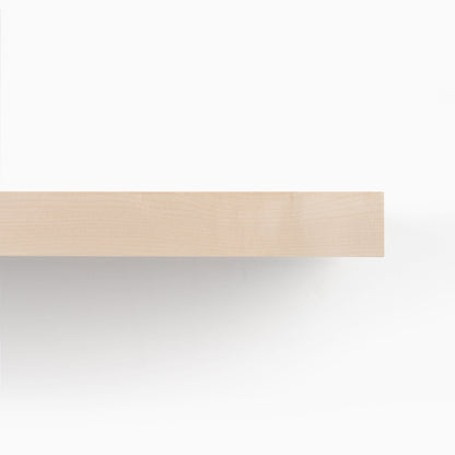 Maple Wood Slab edge detail showing smooth, clear finish of solid hardwood for floating shelves and display ledges.