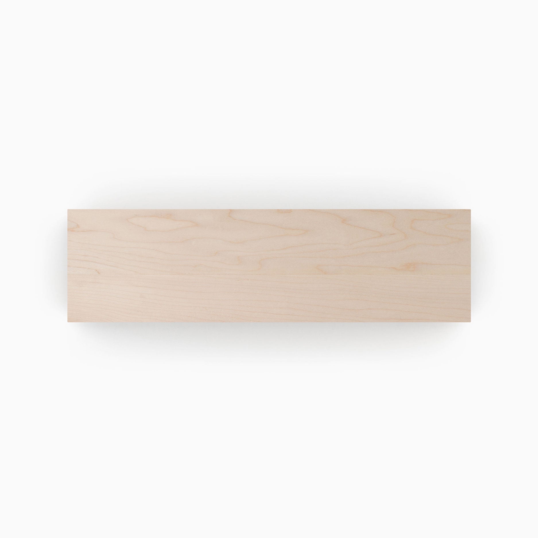 Unfinished Maple Wood Slab with smooth, natural grain, ideal for custom floating shelves and wall display projects.