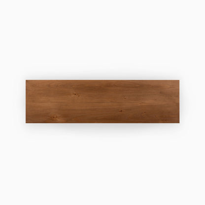 Nutmeg Wood Slab floating shelf with rich warm wood tones and smooth minimalist design for versatile wall display spaces