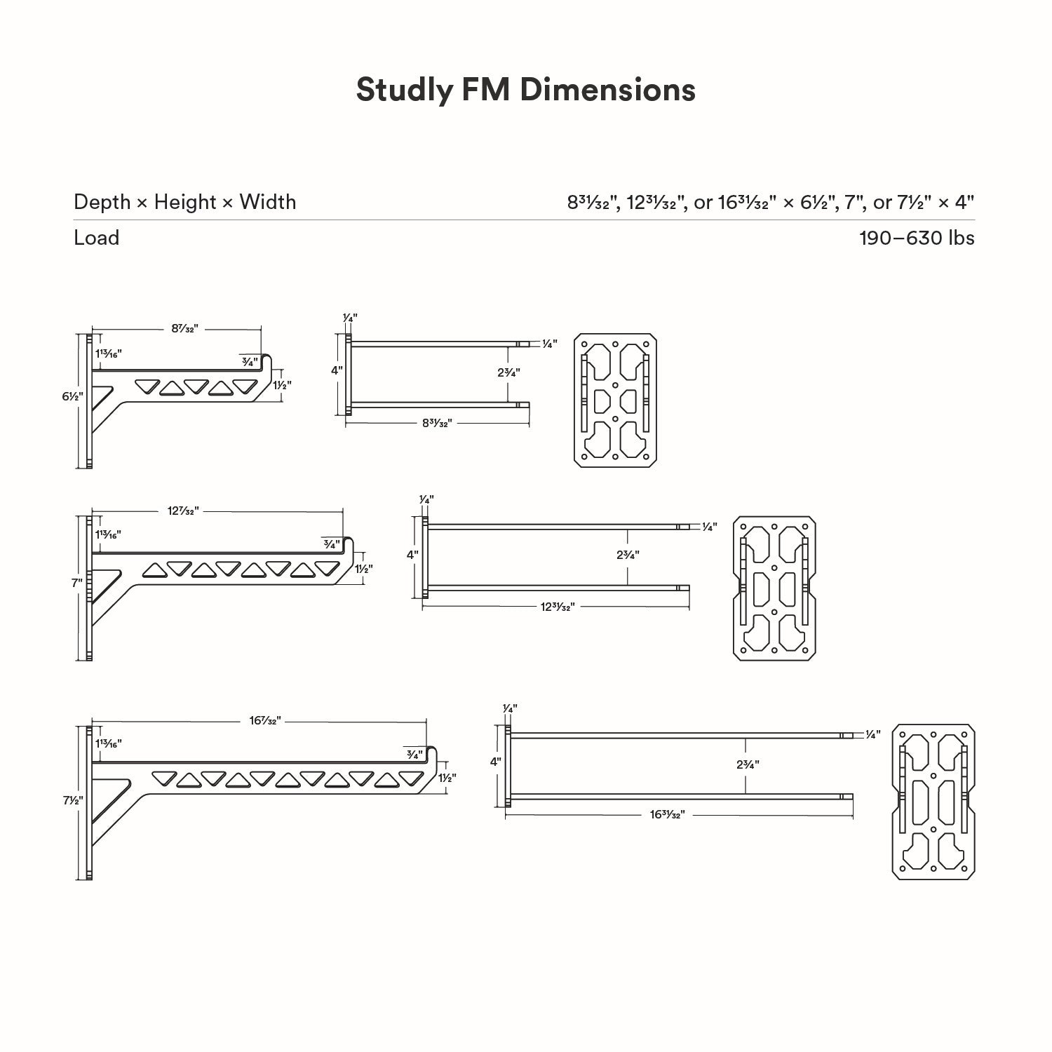 Studly FM Utility Bracket