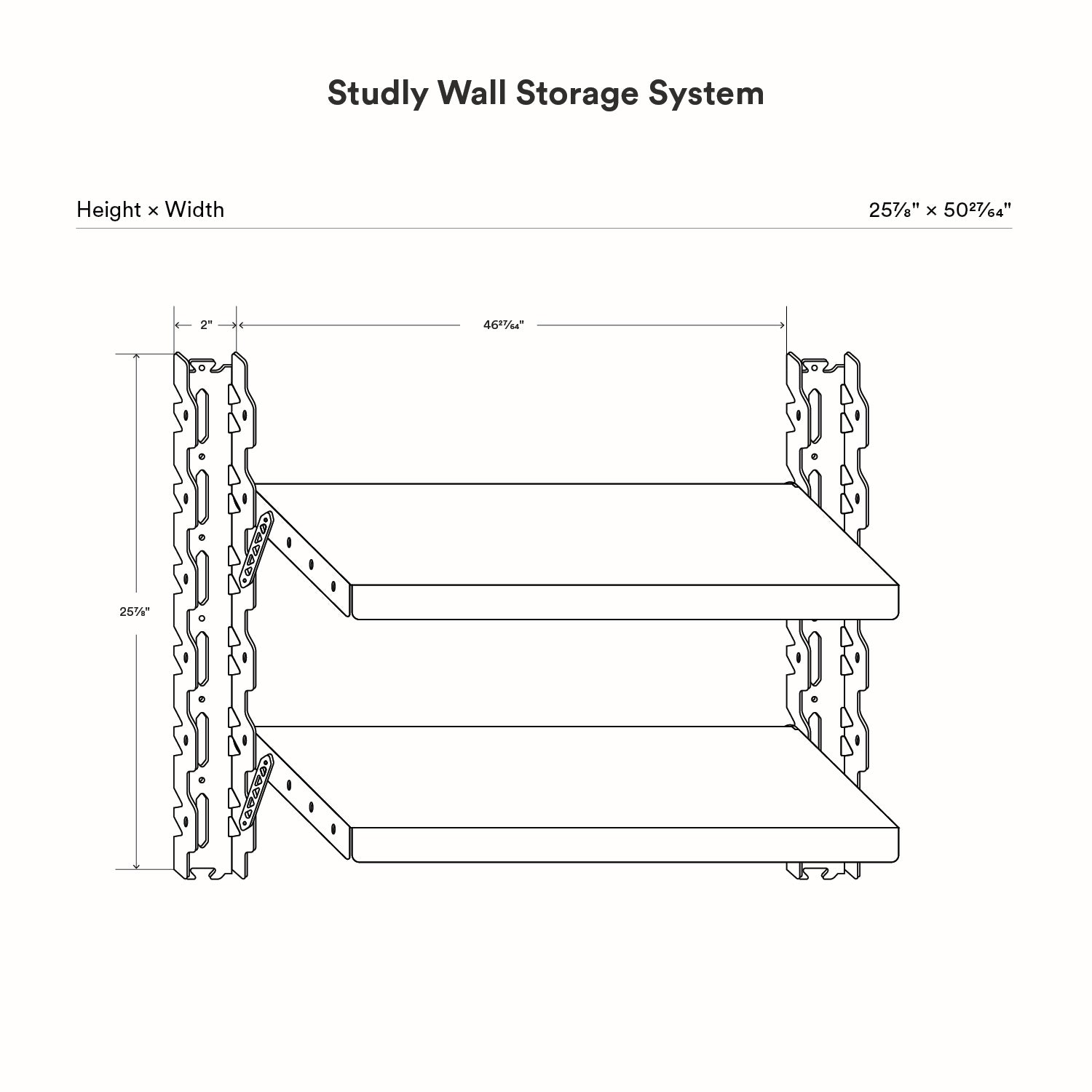 Studly Wall Storage System (2 Shelf)