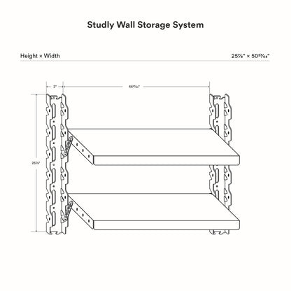 Studly Wall Storage System (2 Shelf)