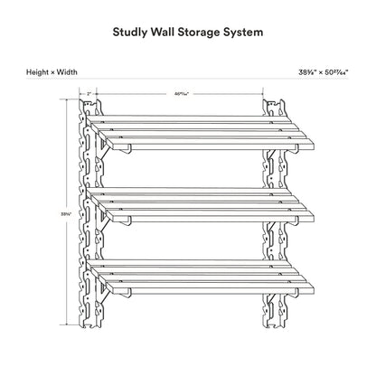 Studly Wall Storage 2x6 Shelf System (3 Shelf)