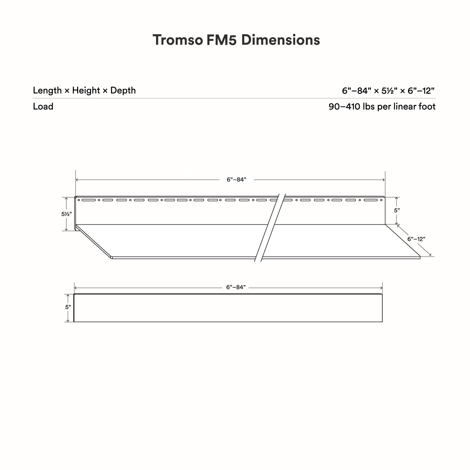 Tromso FM5 Steel Floating Shelf | Shelfology®