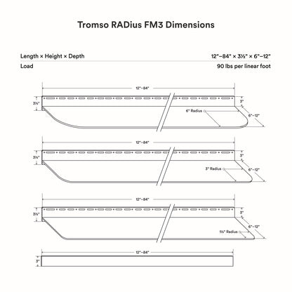 Tromso RADius FM3 Steel Floating Shelf