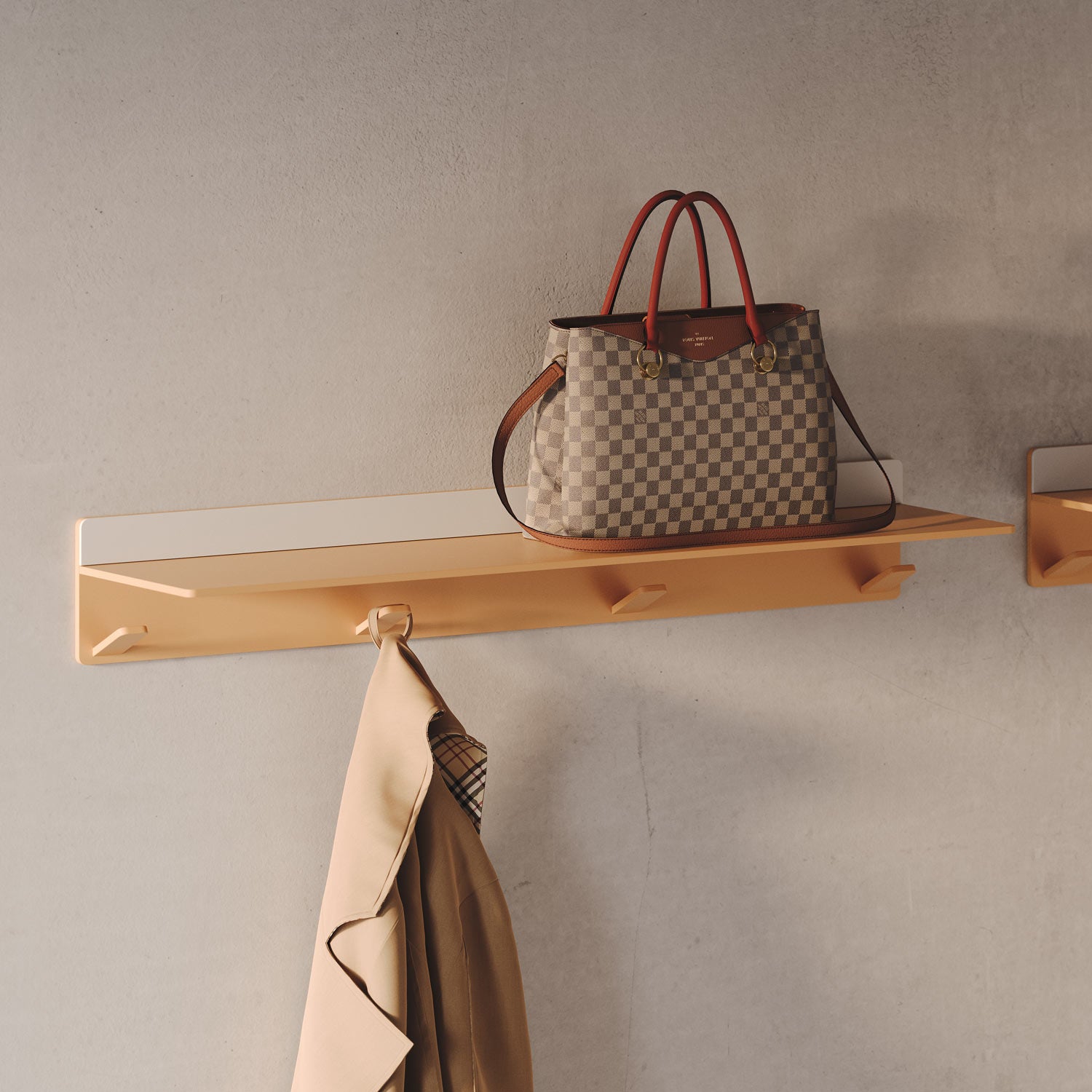 Tromso Steel Floating Shelf + Coat Rack