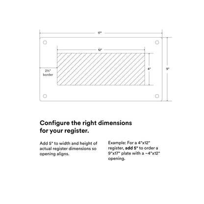 Felix Vent Cover diagram showing a configurable vent opening and border alignment for precise installation