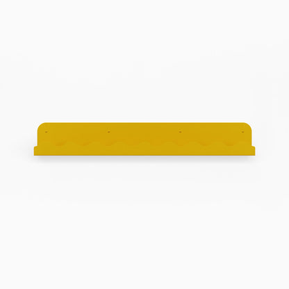 Mini Wave Picture Ledge in honeymustard steel with compact wave design for durable floating shelf wall display and organization