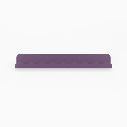 Mini Wave Picture Ledge in purple steel with subtle wave pattern for modern floating shelf and wall display organization