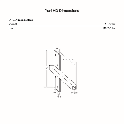 Yuri HD Floating Desk Bracket (Black Primer)