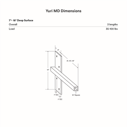 Yuri MD Floating Desk Bracket (Powder Coated)