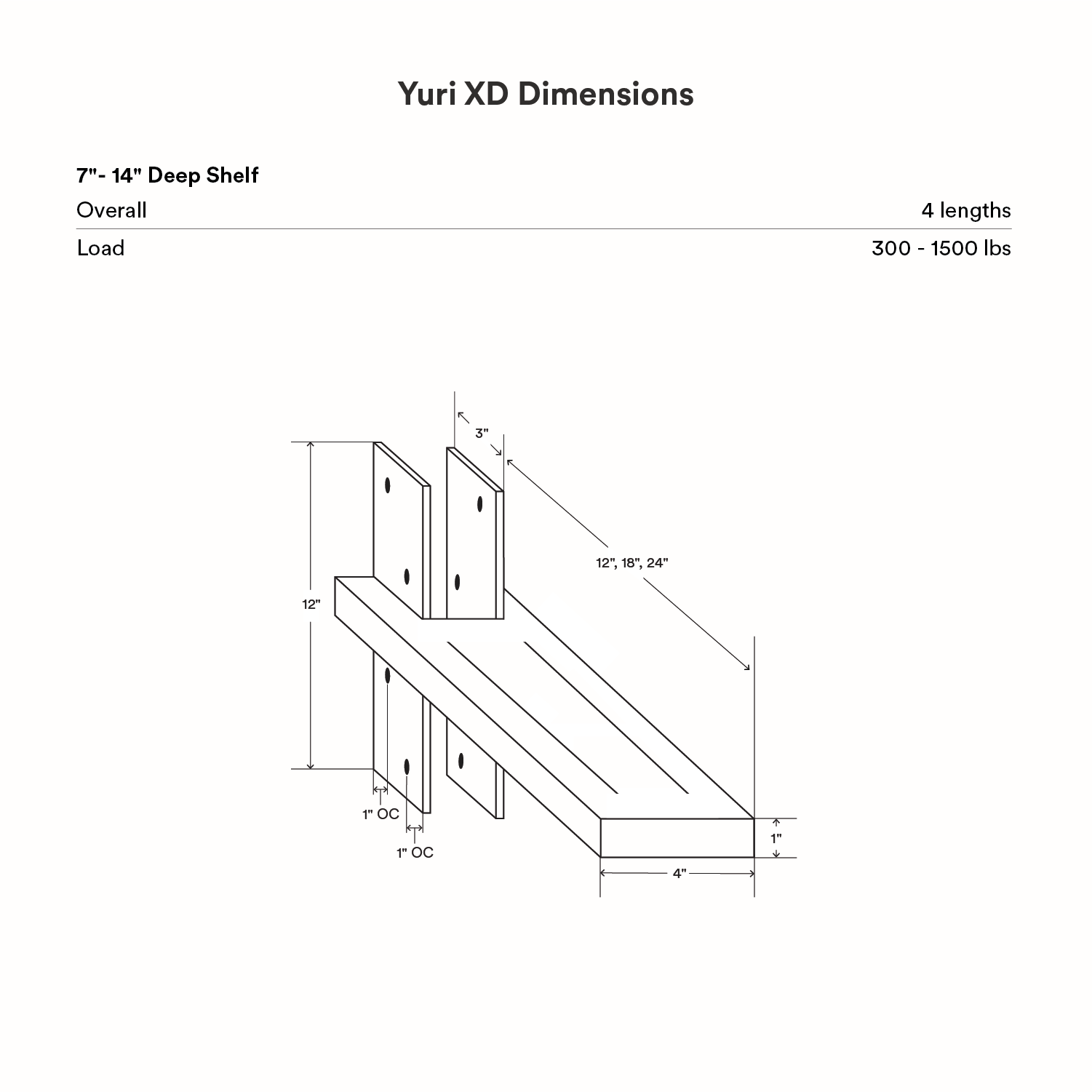 Yuri XD Floating Desk Bracket (Black Primer)