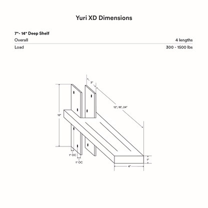Yuri XD Floating Desk Bracket (Black Primer)